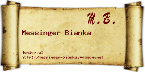 Messinger Bianka névjegykártya